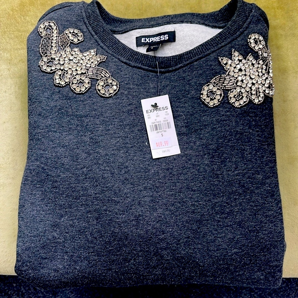 Express embellished crewneck NWT